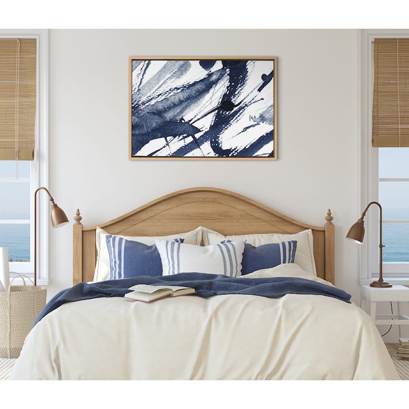 Kate and Laurel Sylvie Indigo Framed Canvas by Amy Peterson Art Studio