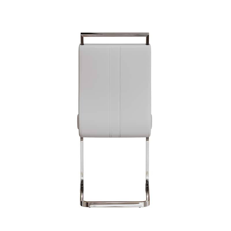 Modern Style Faux Leather High Back Dining Chairs Set of 4 with Metal Legs for Dining Room