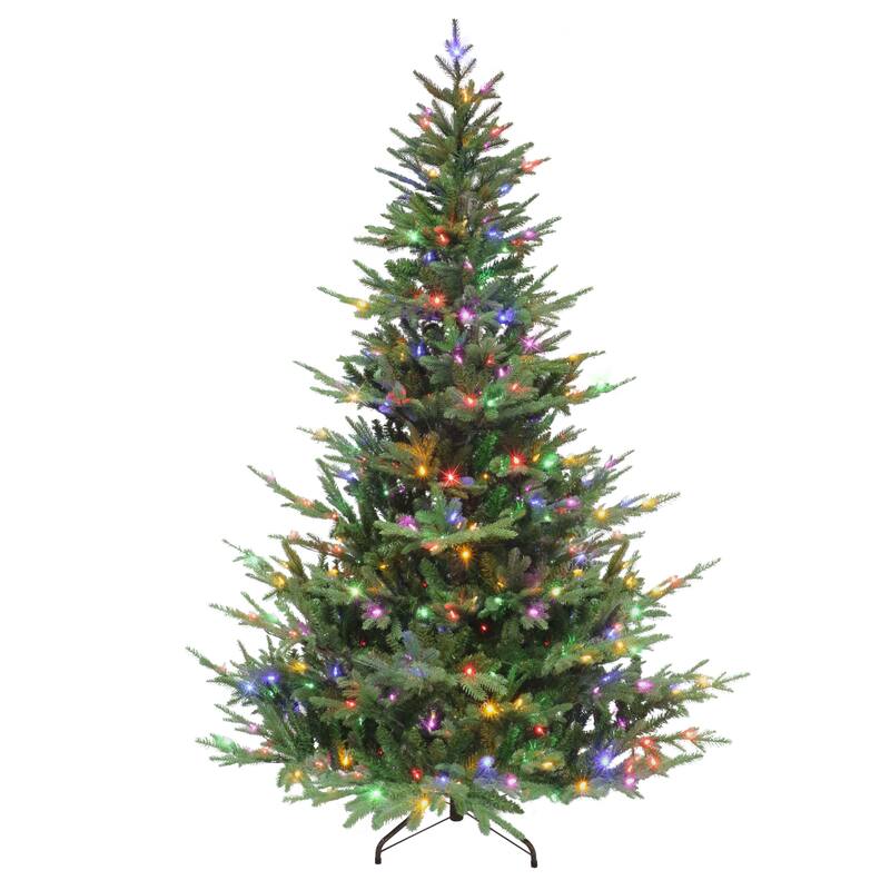Puleo International 7.5' Pre-Lit Sacramento Fir Artificial Christmas Tree