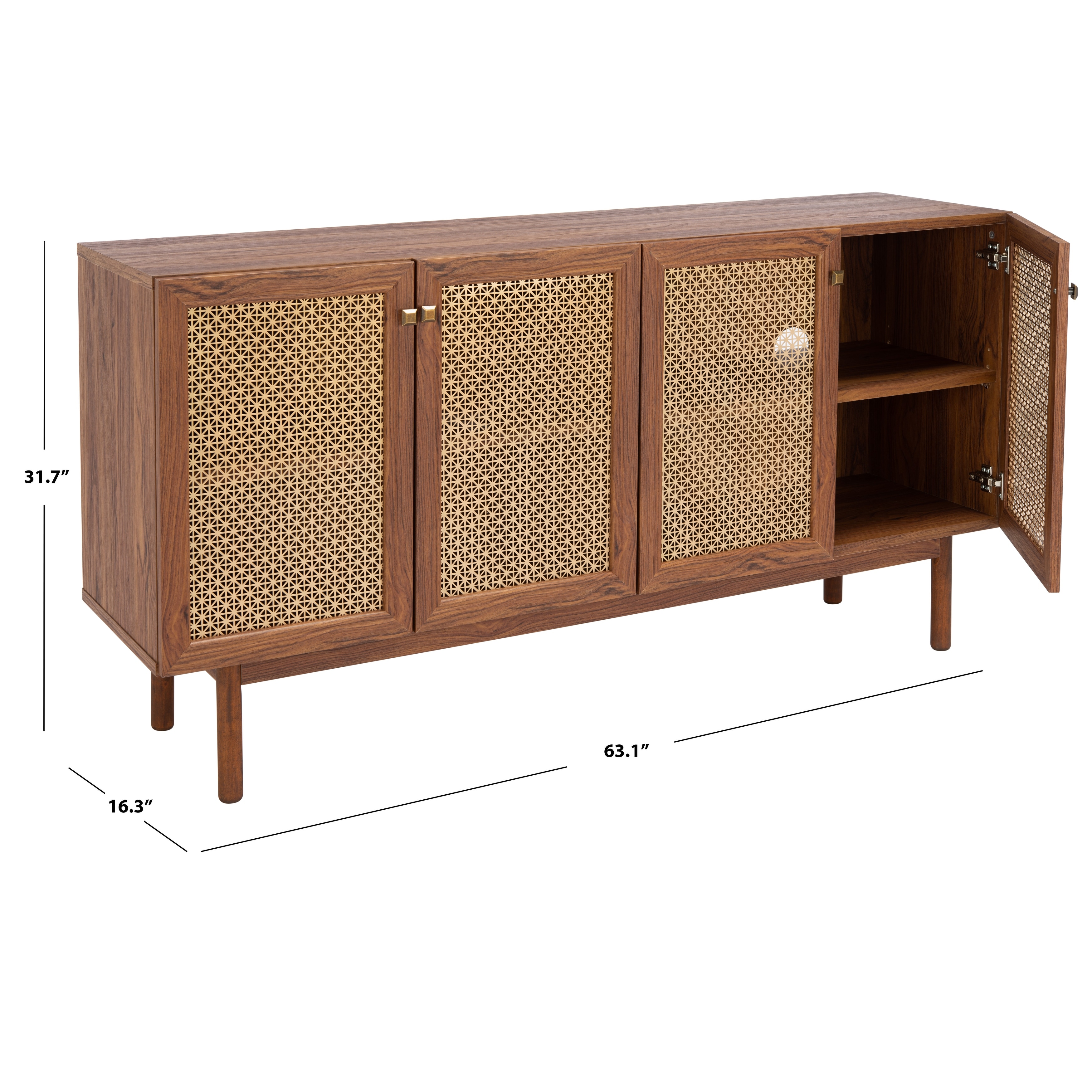 SAFAVIEH Piran 63-inch 4-Door Storage Media TV Stand - 63.1"