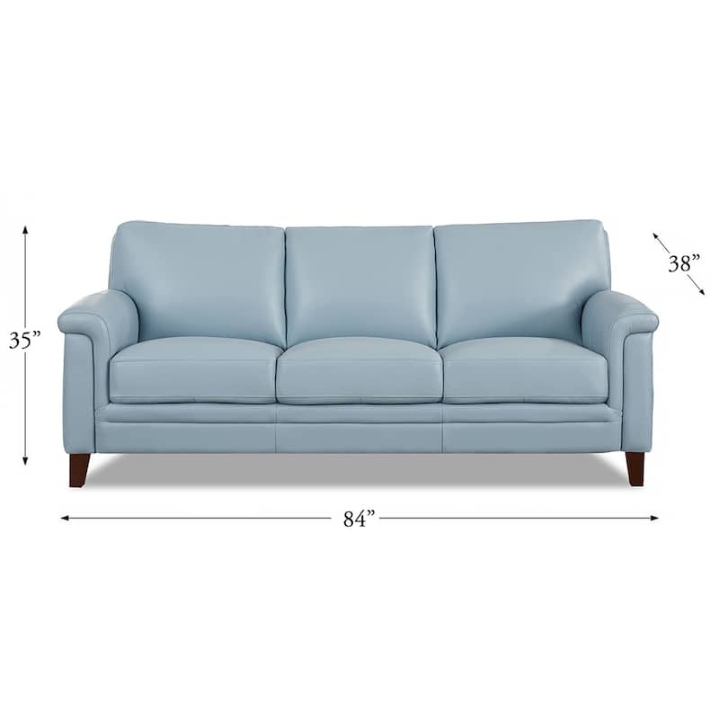 Hydeline Westcott Top Grain Leather Sofa Couch with Memory Foam and Springs