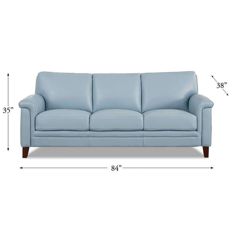 Hydeline Westcott Top Grain Leather Sofa and Chair Set with Memory Foam and Springs
