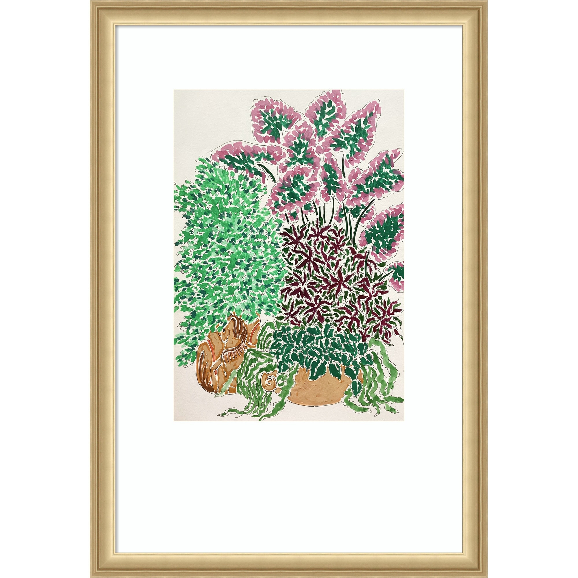 Monsoon Frontyard by Rushati Chowdhury Wood Framed Wall Art Print