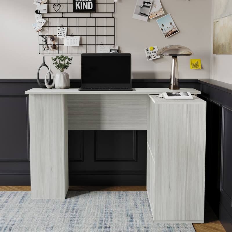 CraftPorch Elegance L-Shape Writing Desk with Cabinet