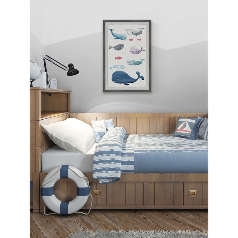 'Whale Family' Framed Painting Print