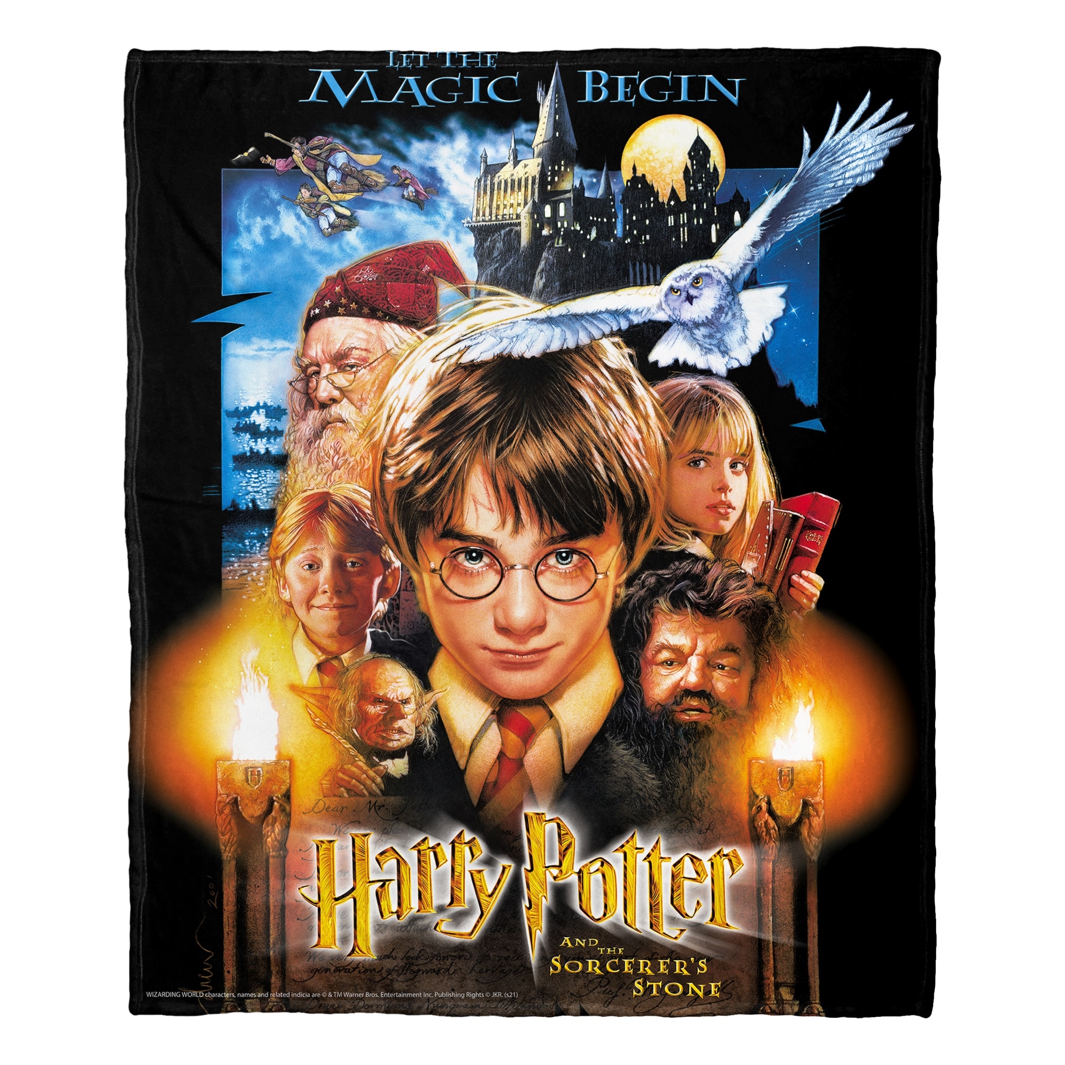 Warner Brothers Harry Potter Sorcerer's Stone Silk Touch Throw Blanket