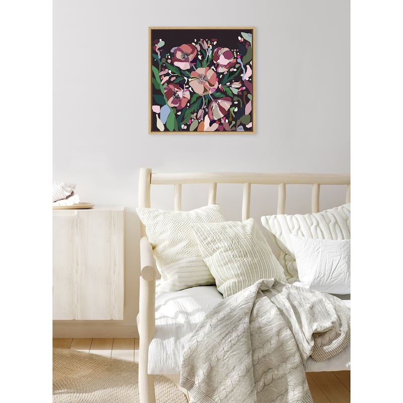 Kate and Laurel Sylvie Flowers Framed Canvas by Inkheart Designs