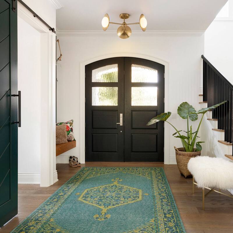 Modern Industrial 3-Light Sputnik Opal Glass Semi Flush Mount - Gold