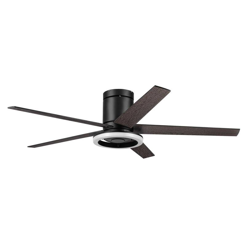 52" Honeywell Graceshire Contemporary Ceiling Fan with Color Changing LED Light, Remote Control, Flush Mount, Dual Finish Blades