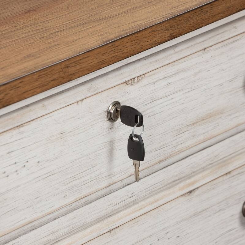 Farmhouse Reimagined Antique White with Chestnut Lateral File