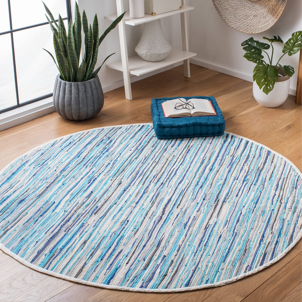 SAFAVIEH Handmade Rag Rug Nya Casual Stripe Cotton Rug