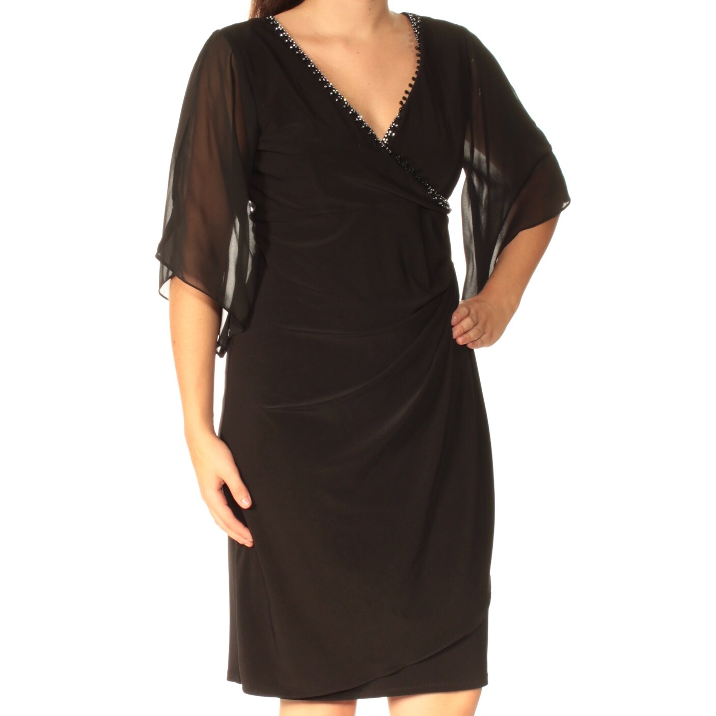 Faux Wrap Dress 3 4 Sleeve Outlet Shop, UP TO 53% OFF | www.aramanatural.es