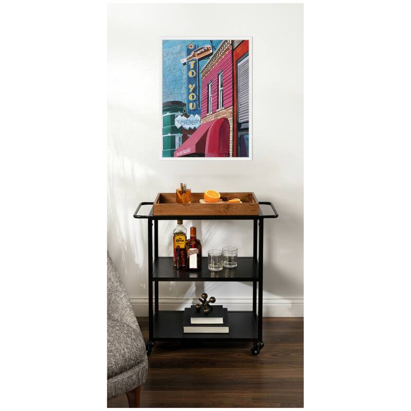 Kate and Laurel Heres to You by Krista V. Allenstein Framed Canvas Wall Art Print