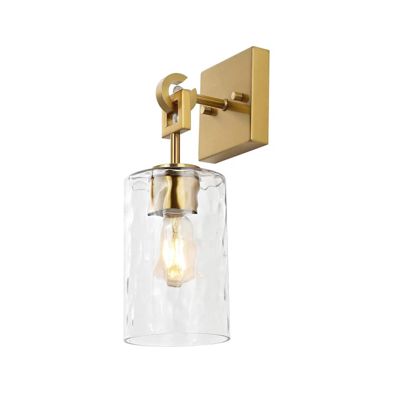 SAFAVIEH Lighting Aloys 6-inch Glass Wall Sconce with Bulbs (Set of 2) - 6.3 In. W x 4.8 In. D x 14 In. H
