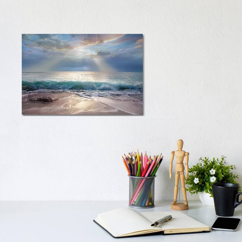 iCanvas "Aqua Blue Morning" by Mike Calascibetta Canvas Print - 8x12x0.75