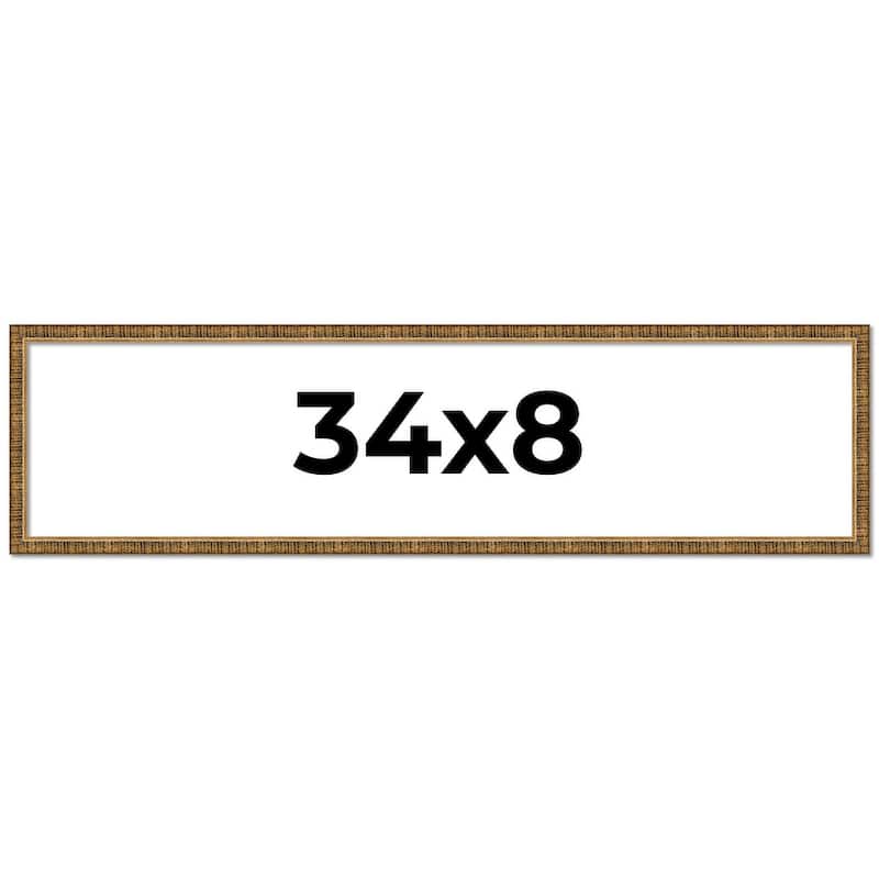34x8 Frame Gold Solid Wood Picture Frame - Complete Modern Photo Frame