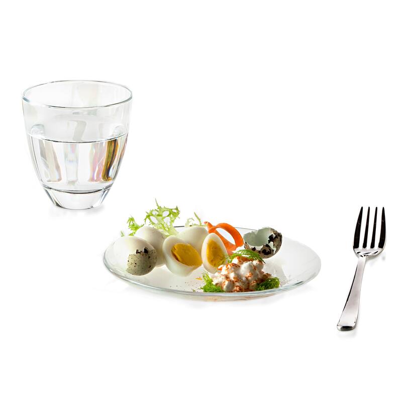 European Glass Dessert Plates - 6" Diameter - Set of 6 - 6" Diameter