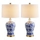 preview thumbnail 6 of 11, Allen 25.75" Ceramic/Metal LED Table Lamp, Blue/White (Set of 2) by JONATHAN Y