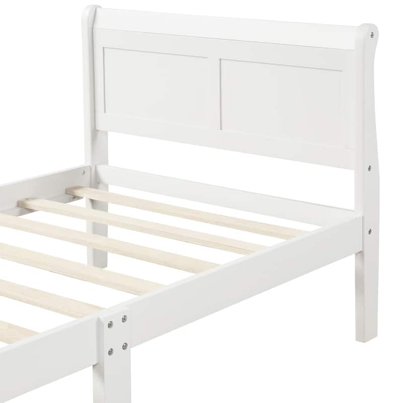 Durable Twin Size Wood Platform Bed Frame, No Box Spring Needed