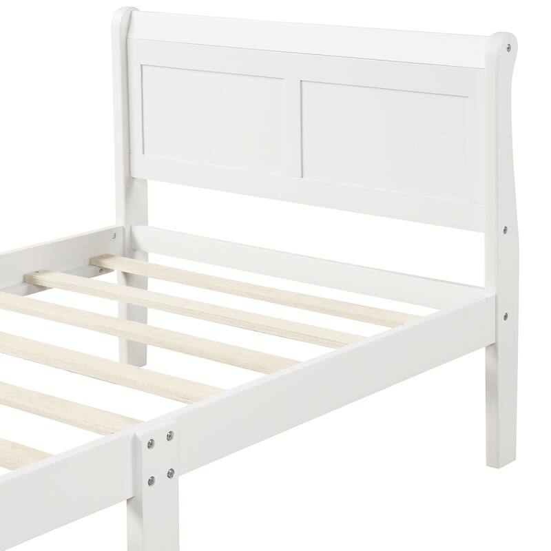 Minimalist Wood Platform Twin Bed Frame with Headboard and Footboard, No Box Spring Needed