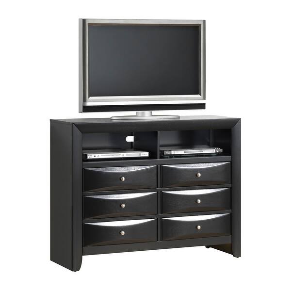 slide 1 of 3, LYKE Home Levi Black Media Chest