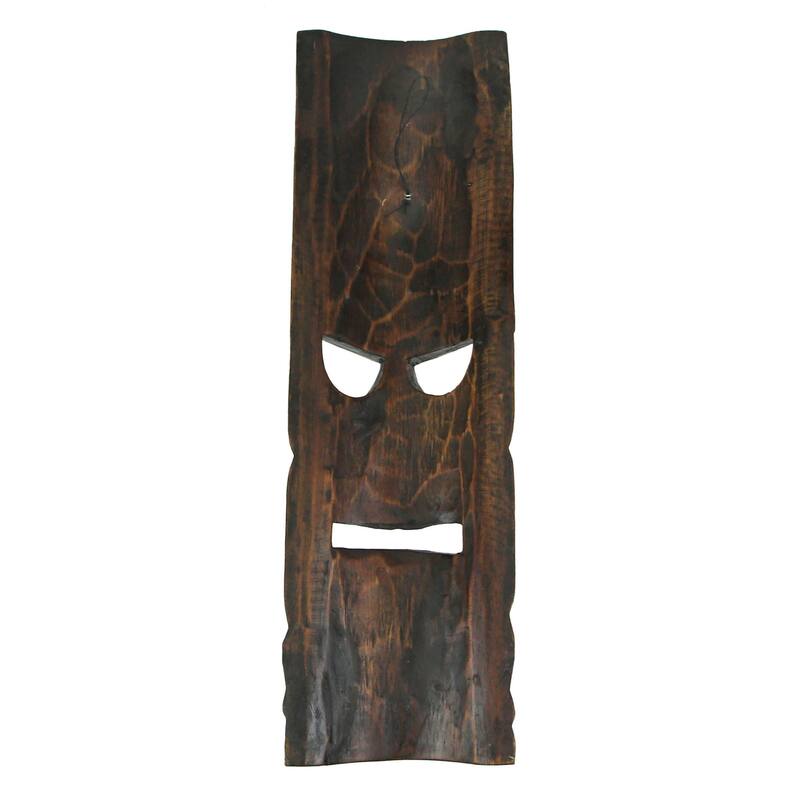 Set Of 4 Hand-Carved 20" Tiki Wall Masks Tropical Hawaiian Decor