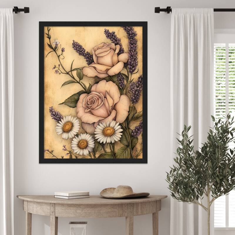 Floral Whimsy No. 1 by Tradelink inhouse artist Wood Framed Wall Art Print