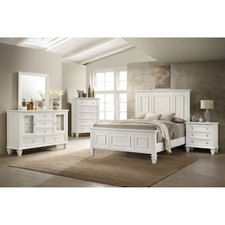 Sandy Beach 5-piece Bedroom Set with High Headboard