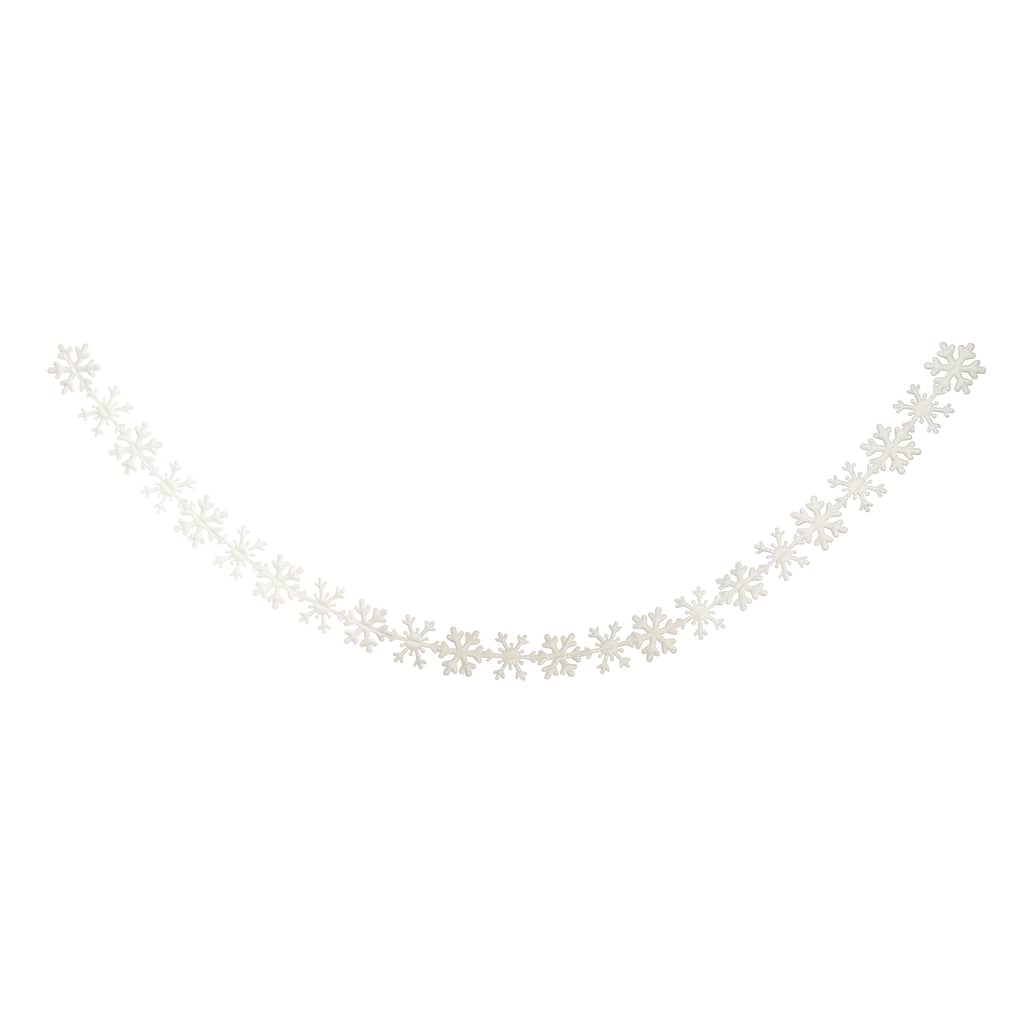 Transpac Polyester 71.65 in. White Christmas Snowflake Banner