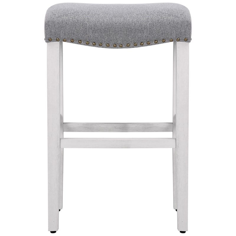 Jameson Upholstered Polyester Antique White 29 Inch Bar Stool (Set Of 2)
