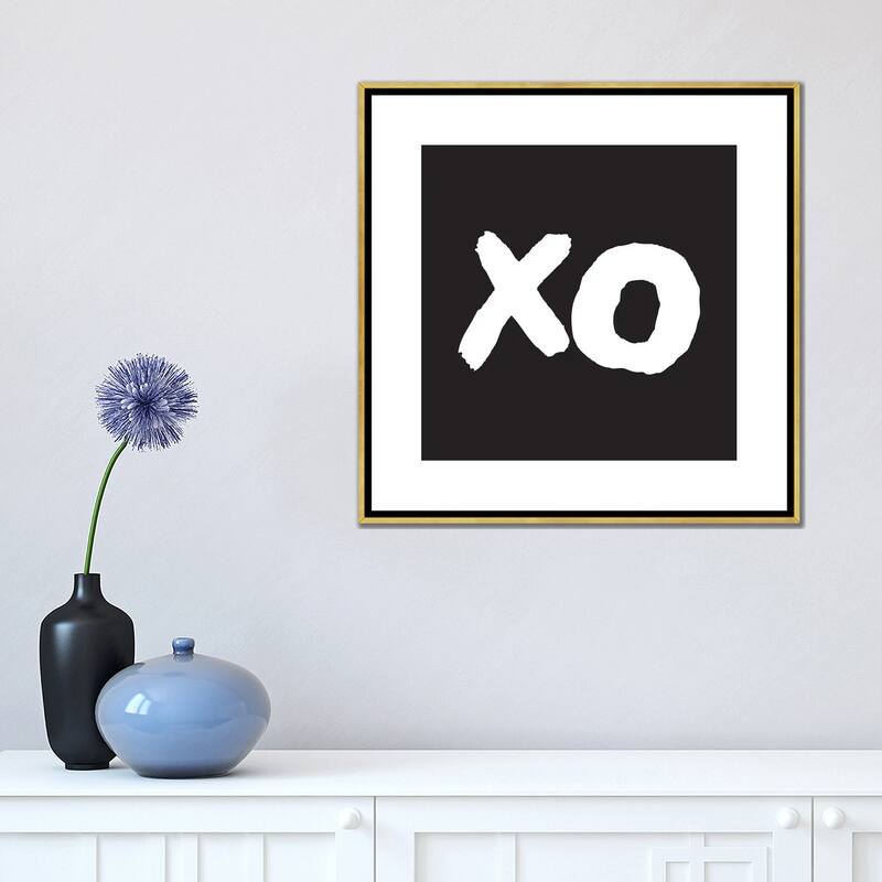 iCanvas "Xo Black Box" by Pixy Paper Framed