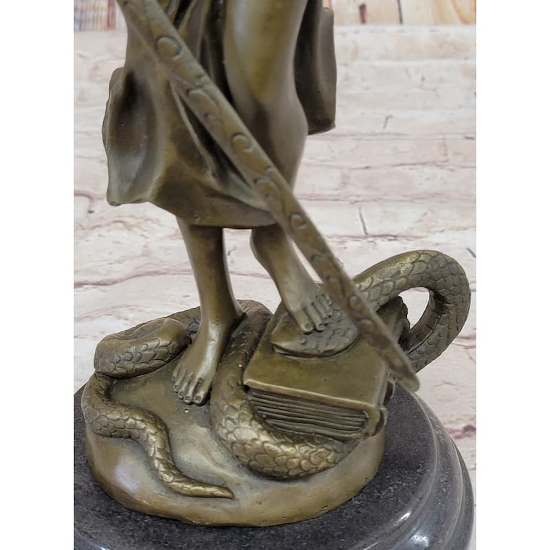 Large 14” Heavy Solid Bronze Lady Blind Justice Statue Lawyers Themis Deal Decor