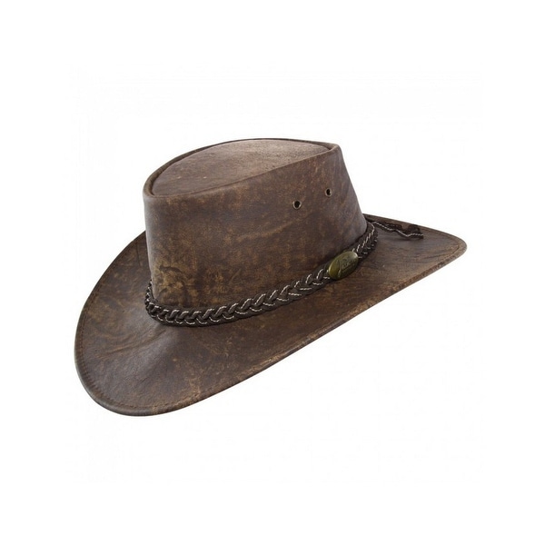 crushable leather outback hat