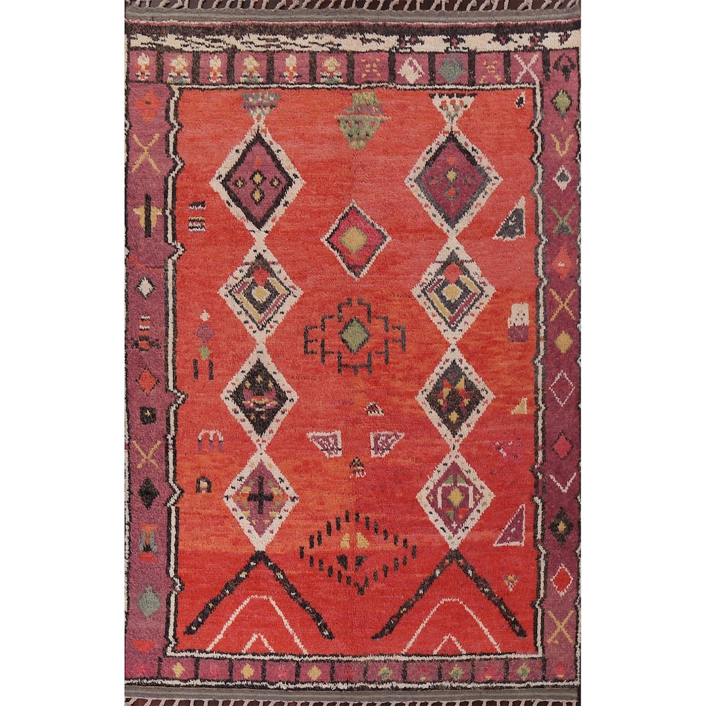 Tribal Oriental Moroccan Dining Room Area Rug Wool Hand-knotted Carpet - 8'0" x 11'0"