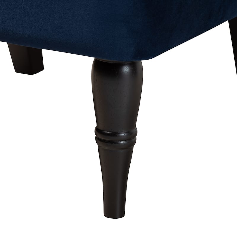 Harmon Contemporary Velvet Fabric and Black Finished Accent Chair