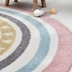 preview thumbnail 12 of 10, Kids Rug for Nursery with Rainbows & Hearts in Cream Pastel