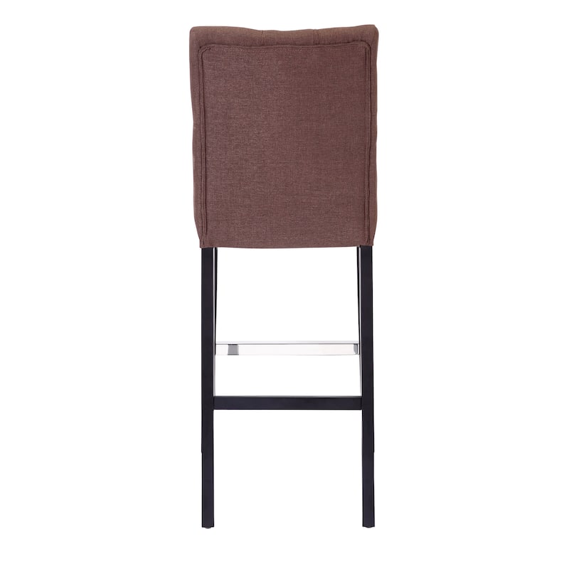 Carter 29" Button Tufted Bar Stool Black Finish