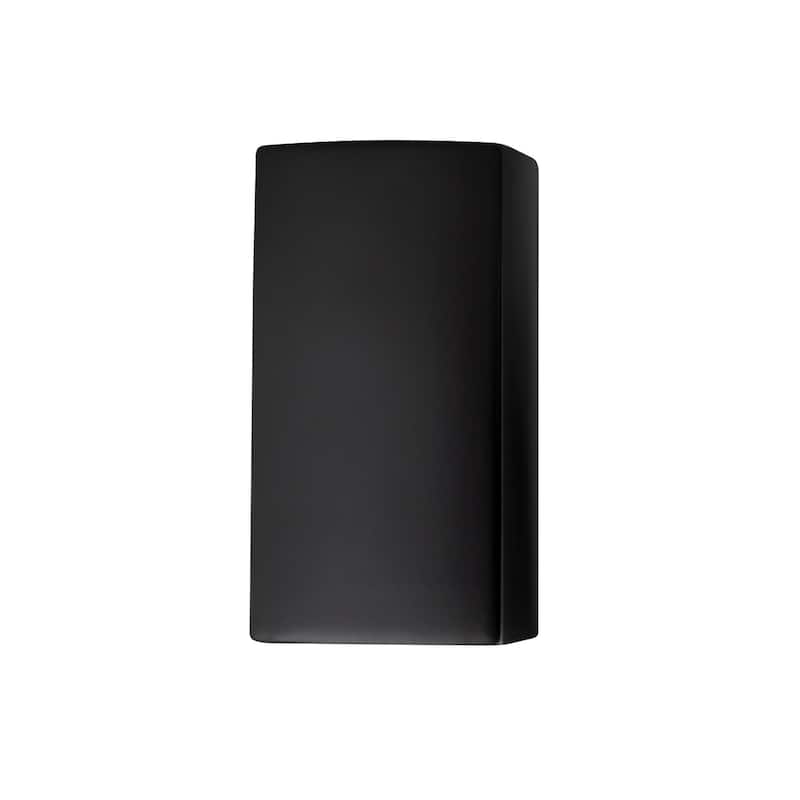 Justice Design Group Ambiance Small ADA Rectangle Open Top & Bottom Wall Sconce - Carbon Matte Black