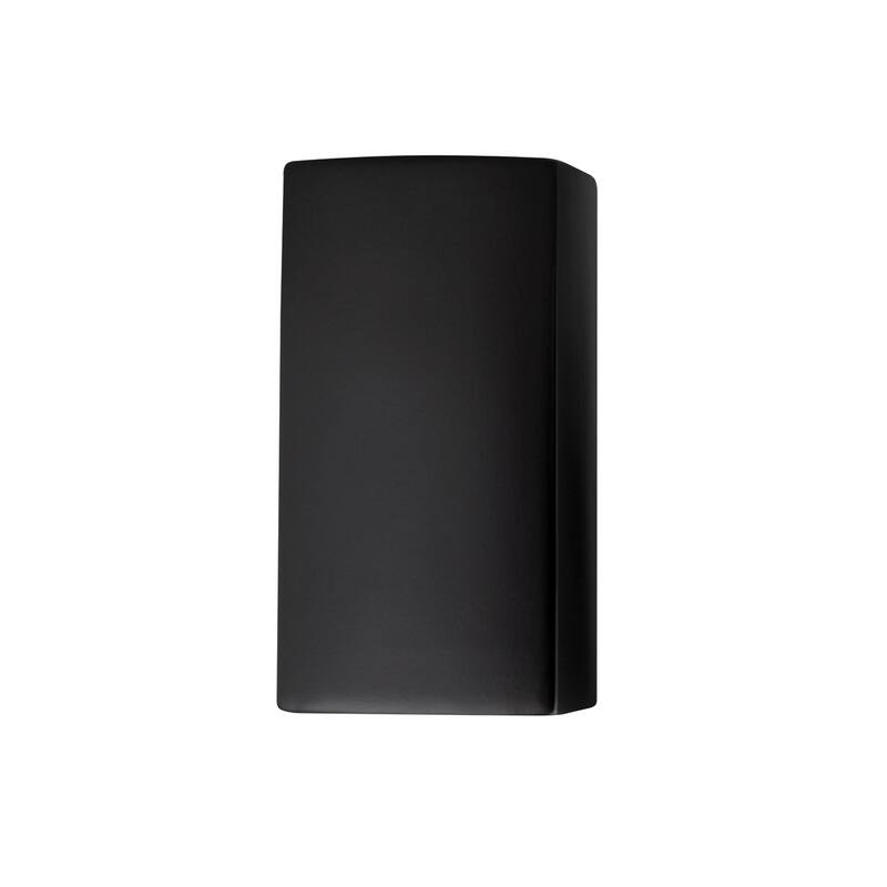 Justice Design Group Ambiance Small Rectangle Closed Top Wall Sconce - Carbon Matte Black