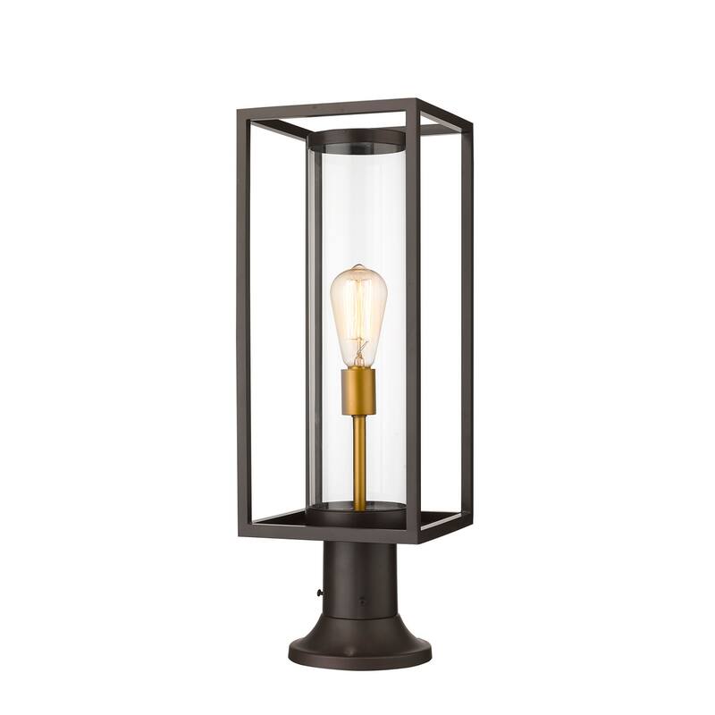 Z-Lite Dunbroch 24" Tall Outdoor Pier Mount Post Light - Deep Bronze / Outdoor Brass