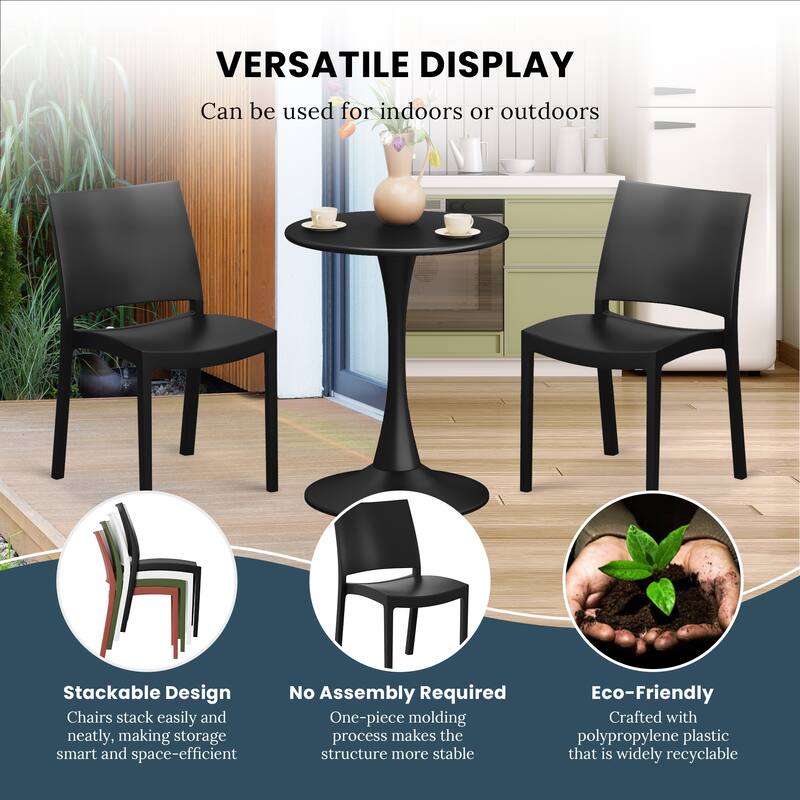 Frond and Form Outdoor Patio Stacking Dining Side Chair (Set of 2)
