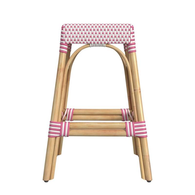 Robias 24.5" Rattan Rectangular Counter Stool