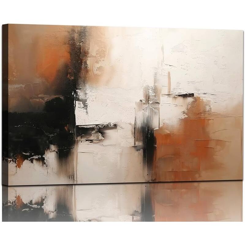 Brown Artwork Painting Large Modern Canvas Print - 36 x 24