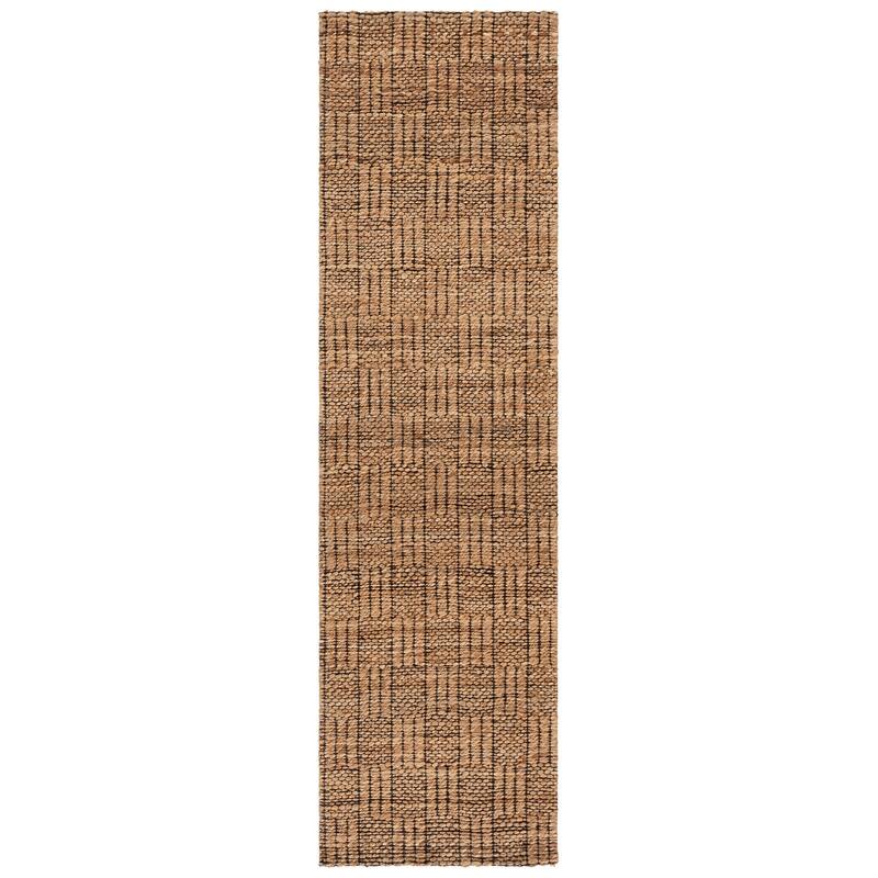 SAFAVIEH Handmade Natural Fiber Haidi Jute Rug - 2'3" x 8' Runner - Natural/Black
