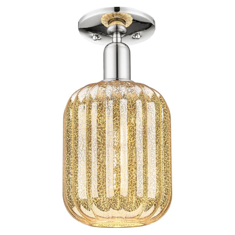 Innovations Lighting 716-1C-G460-7ME Preston 7" Wide Semi-Flush - Polished Nickel