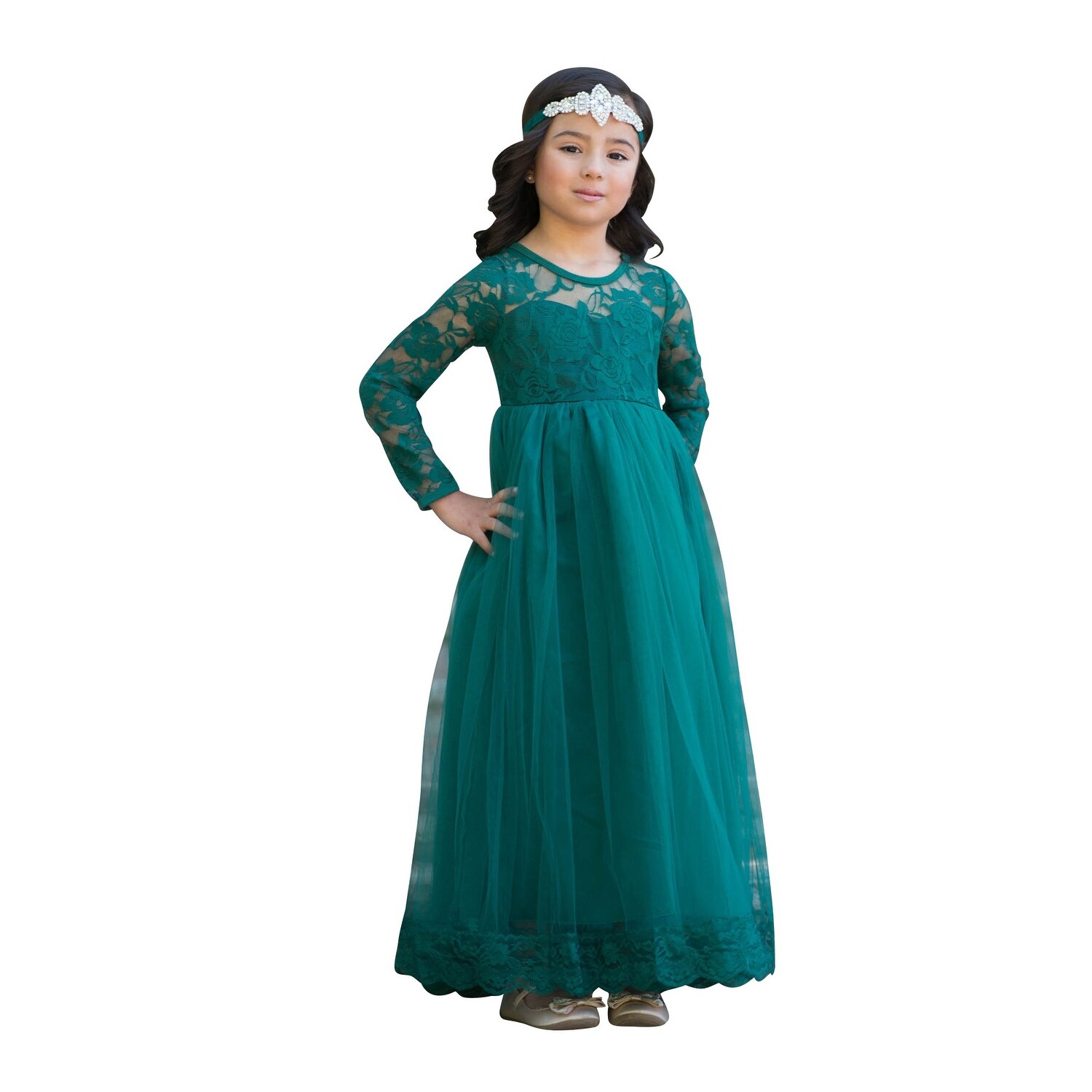 dark teal flower girl dresses