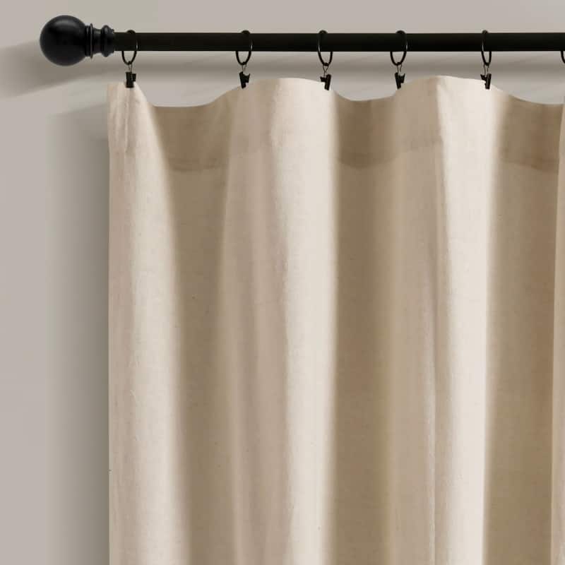 Lush Decor Linen Button Wide Width Single Curtain Panel (1 Panel)