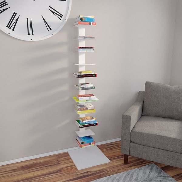 SEI Furniture Denargo White Spine Tower Shelf