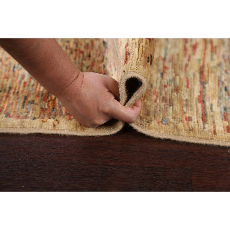 Striped Gabbeh Kashkoli Modern Area Rug Wool Hand-knotted Foyer Carpet - 2'8" x 3'11"