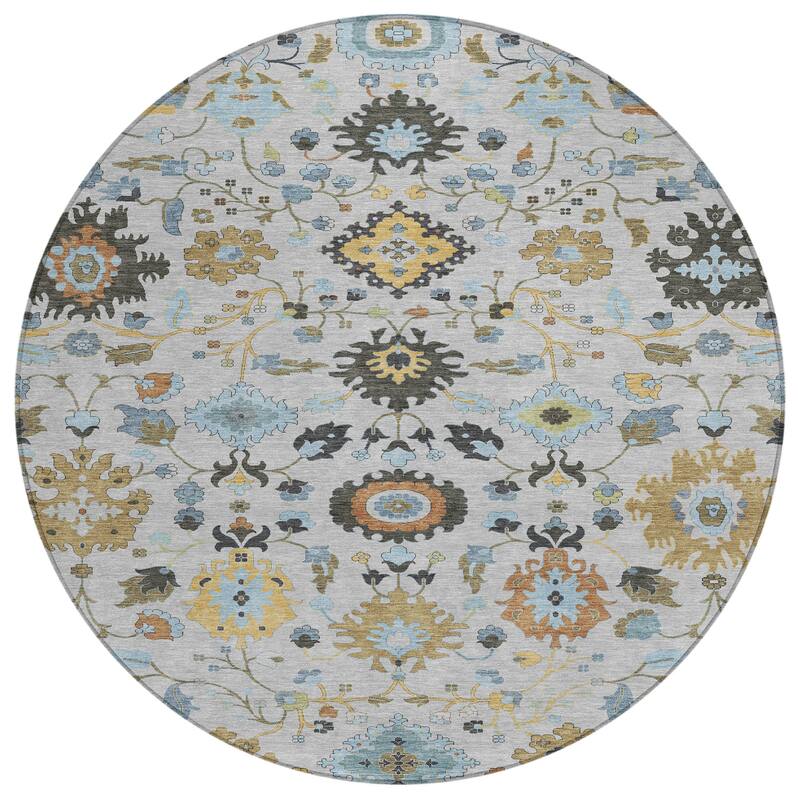 Machine Washable Indoor/ Outdoor Traditional Marci Chantille Rug